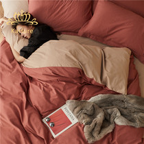 KARLURE winter thickened long suede cotton mill wool four pieces of warm and pure cotton double collage linen bed with supplies