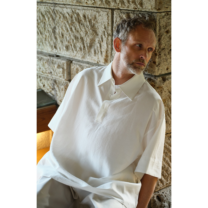 Oudavkyo White Short-Sleeve Polo Shirt T-Shirt for Men, Summer Design with Unique Style, Niche T-Shirt Top Oudavkyo White Short-Sleeve Polo Shirt T-Shirt for Men, Summer Design with Unique Style, Niche T-Shirt Top