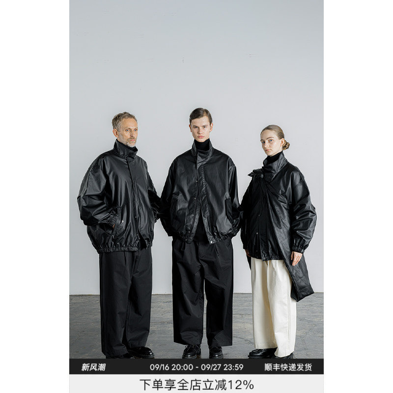Japan Kyokyo Collaboration Special Paper Leather Jacket Autumn Unisex Flight Jacket Thin Coat Cluel Magazine Style Japan Kyokyo Collaboration Special Paper Leather Jacket Autumn Unisex Flight Jacket Thin Coat Cluel Magazine Style