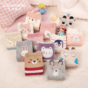 caramella冬季中筒加厚女袜3双