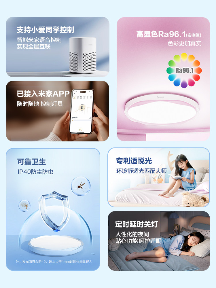Panasonic Full-Spectrum Led Eye-Protection Ceiling Light for Children's Room, Bedroom Light for Boys and Girls, New Cloud-Shaped Lighting Fixture