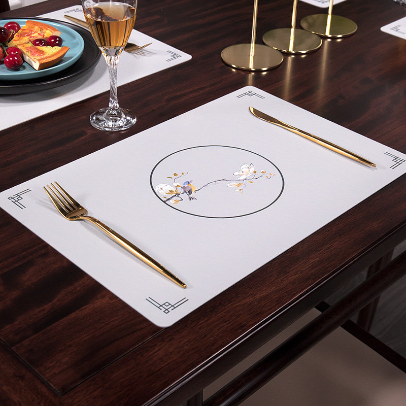 Modern minimalist dining mat waterproof and anti-wash Western dining cushion 6035 Chinese light lavish table cloth Home Anti-scalding dinner plate cushion