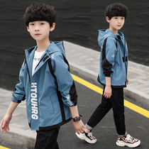 Boys  windbreaker jacket spring and autumn 2021 middle and large children 6 foreign style middle and long children 8-year-old boys spring tide