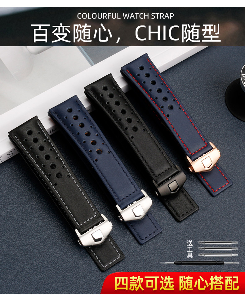 Cinturino In Gomma Compatibile Con Orologio Tag Heuer GRAND - Foto 10