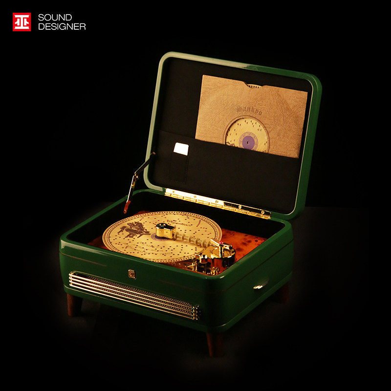 Wu Muse 20-tone turntable music box for music mechanical piano paint wood wedding high-end gift music box