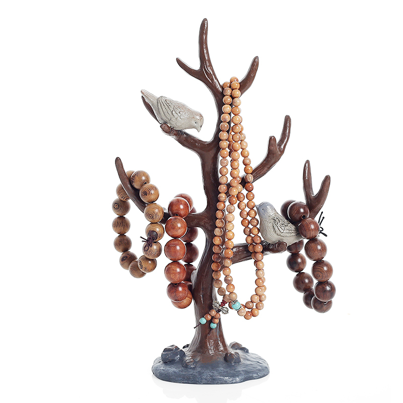 Nordic Style Bracelet Holder, Bird Tree Design, Home Entryway Hanging Key Rack, Buddhist Bead Display Stand, Decorative Item Holder
