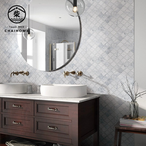 小火柴 Северные облака белый мраморный камень каменный камень мозаика легкая роскошная плитка стена тибетская кирпичная гостиная кухня туалет туалет