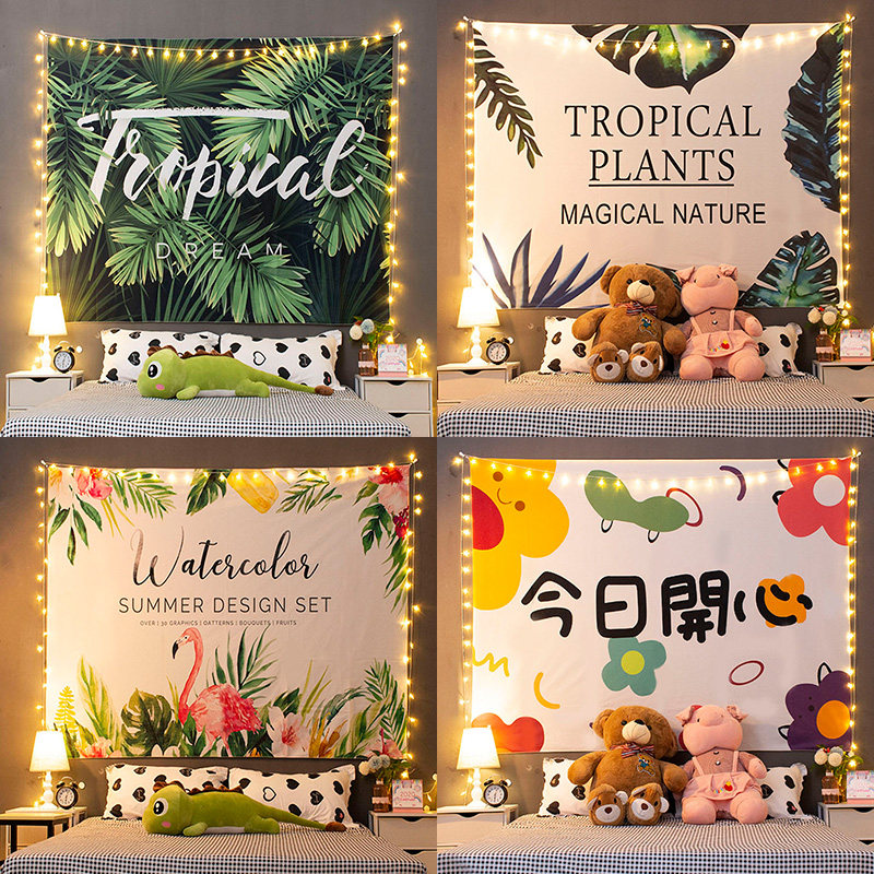 Background fabric in wind tapestry tapestry wall cloth room dorm arranged for girl bedroom cartoon bedhead decoration