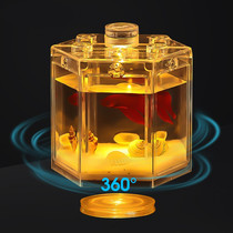 Fish Tank Ins Wind 2022 Mesh Red Creativity New Transparent Mini Acrylic Desktop Office Living Room Eco-Cylinder