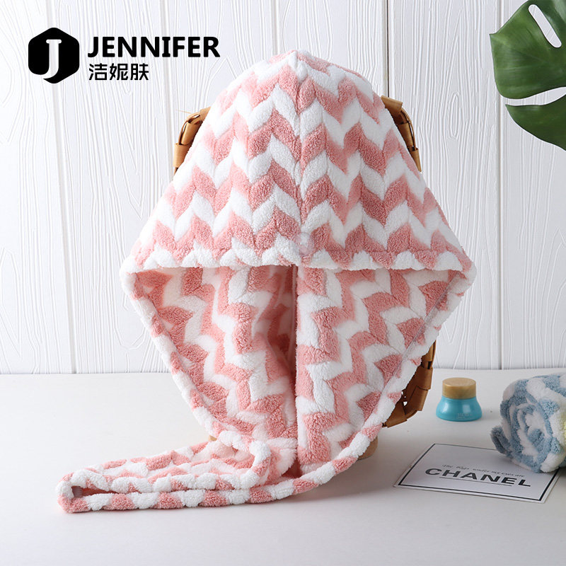 Jieni skin dry hair cap female absorbent quick-drying cute thickened wiping hair bag turban corrugated towel super absorbent towel