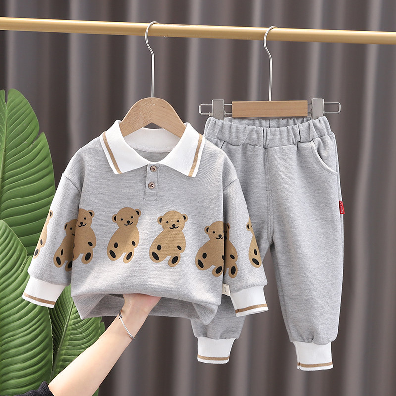 Boys spring suits 2022 new Western style trendy baby sweaters baby children's clothing spring and autumn Korean T-shirt tops