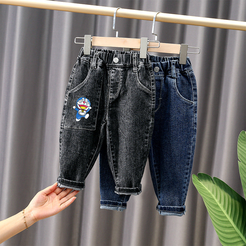 Boys' pants spring and autumn 2021 new baby jeans baby fashionable children's casual pants