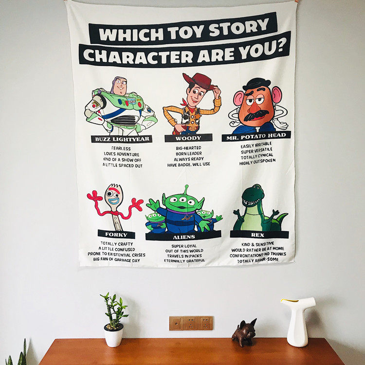 Dongba Nordic in decorative cloth canvas cute background cloth tapestry tapestry photo cartoon bedroom creativity