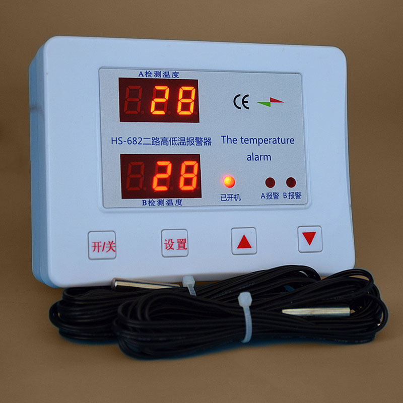 Belong 682 double road adjustable supertemperature alarm instrument for breeding hatched chicken house high and low temperature alarm