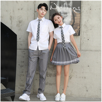 Games school uniform set college style Primary School junior high school senior high school graduation class clothes white shirt pleated skirt chorus suit