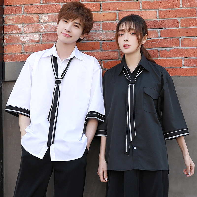 Games School Uniform Suit College Wind Junior High School Graduation Class and Ins Hong Kong Wind Shirt Han Edition Loose Student Clothing