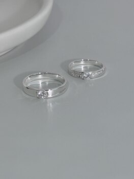 Bell customized/pillow star couple ring s925 sterling silver closed ring anniversary gift for girlfriend