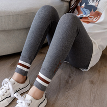Pregnant women leggings Spring and Autumn outside wearing cotton fashion tide mother nine points color pattern pregnancy high waist belly long pants