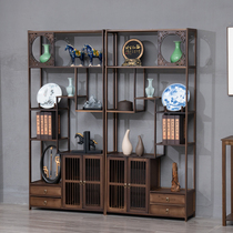 Bogo frame solid wood Chinese tea room tea display cabinet Zen ornaments cabinet living room partition storage tea set rack