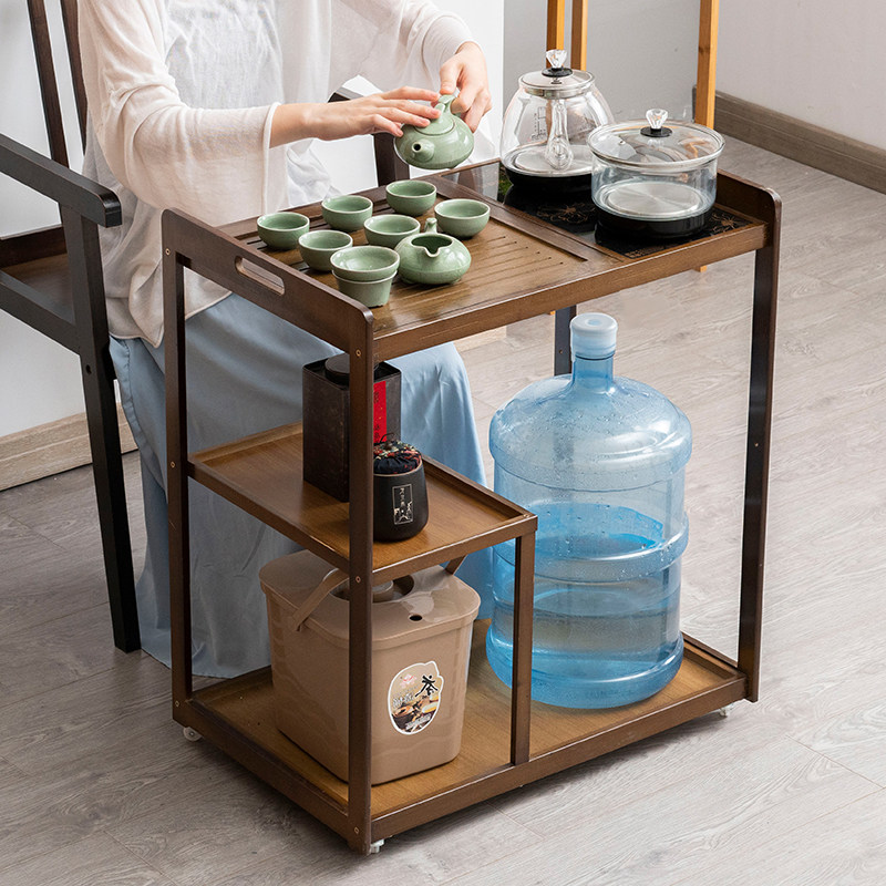 Tea Table Home Small Tea Car Mobile Tea Table table Living room Balcony Minima Modern Tea Set Group Integrated Barbecue Tea Table