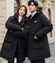 Official website Nike Sports winter explosion Korean version of white duck down hooded warm cotton clothes men and womens tooling windproof