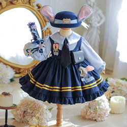 Girls' Lolita Autumn Outfit Children's Princess Dress Lolita Birthday Autumn and Winter Bunny Police Officer Cosplay Dress