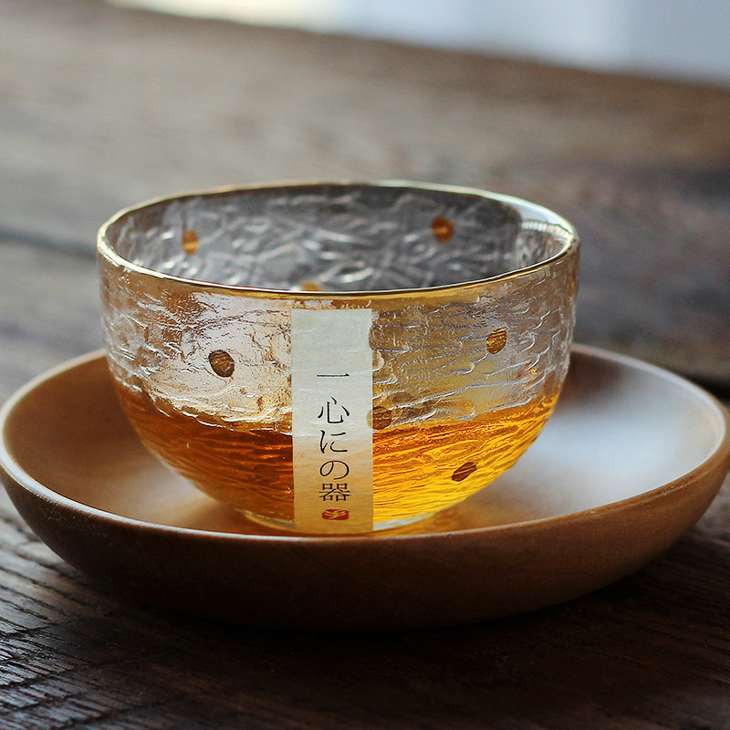 Spot Day Style Pure Handmade Hammer Textured Glass Cup Small Tea Cup Wine Cup Clear Wine Glass Single Cup Phnom Penh Gongfu Tea furniture