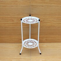 Flower stand double-layer wrought iron second floor simple balcony Corner Corner triangle living room shelf saving space landing