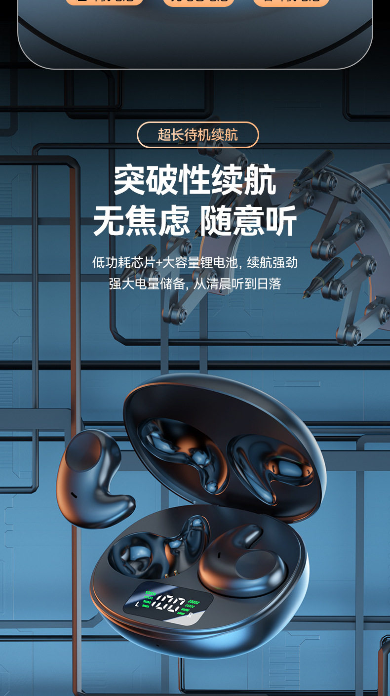 товар из китая 新款睡眠专用侧睡蓝牙耳机tws无线迷你运动跑步耳机