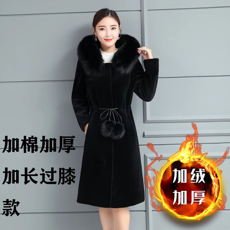 Mink Fur Coat for Women 2019 New Winter Style Medium-Long Large Size Mink Fur Thickened Imitation Fur Coat