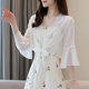 Super fairy chiffon cardigan sunscreen top with small shawl summer with suspender skirt ice silk air-conditioning shirt coat