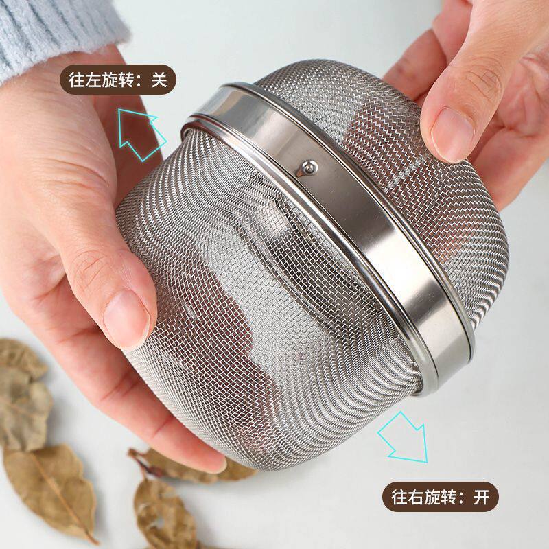 Tea Filter Ball 316 Stainless Steel Food-Grade Filter Mesh for Stewing Meat, Home Use, Marinade, Residue Separator, Hot Pot Seasoning, Flavor Enhancer