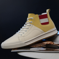 Cool Chi Medusa fan top layer cowhide brand mens shoes leather high-top sports casual shoes sneakers tide shoes inner height increased