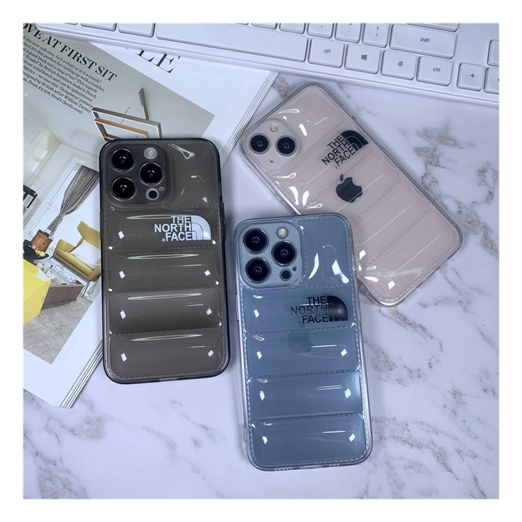 The North Face Puffy Puffer Down Jacket Transparent Clear 14, 13, 12 iPhone Case