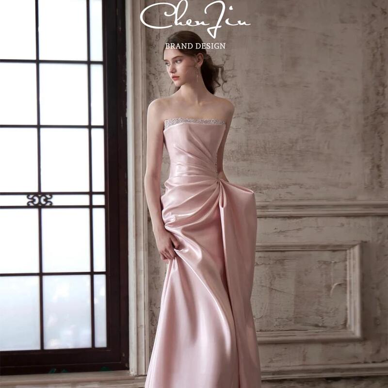 Pink High-End Evening Dress 2026 New Product Host Performance Party Light Luxury Niche Annual Meeting Long Fishtail Dress