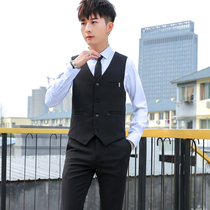 Casual suit horse clip male Korean slim short coat top hotel night business dress set Barber suit