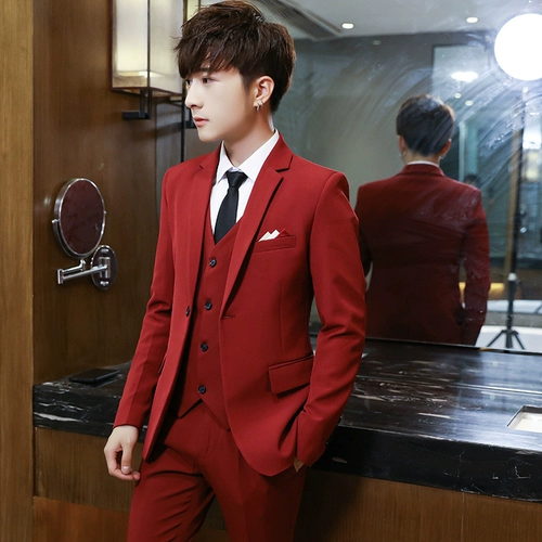 Комплект для отдыха, костюм, пиджак классического кроя, платье, 3 предмета, в корейском стиле