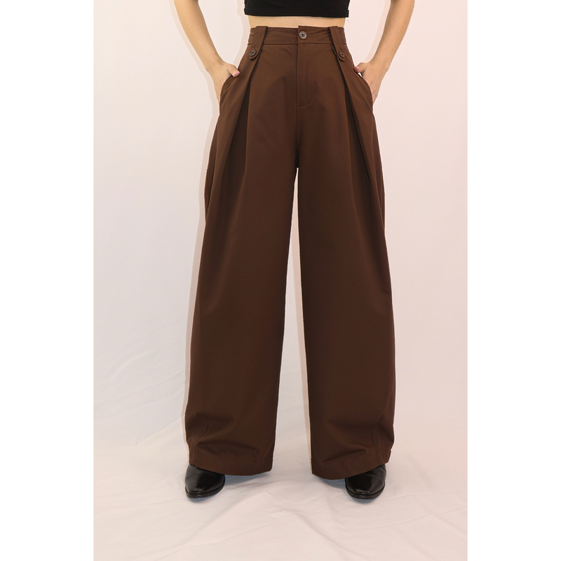 2026 Spring/Summer New Coffee Yellow Slimming Loose High-Waisted Women's Wide-Leg Pants Trendy Casual Trousers