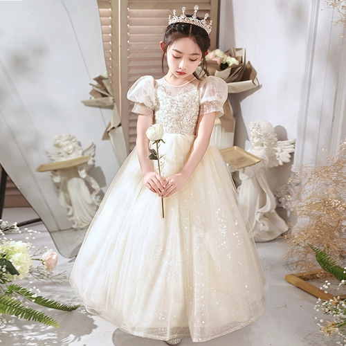 Детское элегантное элитное платье девочки цветочницы, наряд маленькой принцессы, наряд для музыкальных выступлений, костюм, подарок на день рождения