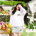 B.Duck Little Yellow Duck Spring Cổ áo ngọt ngào tay áo sơ mi voan Phụ nữ lỏng lẻo Phụ nữ hàng đầu - Áo sơ mi chiffon ren