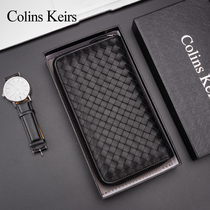 Colins Keirs Long Purse Men Money Clip Genuine Leather Zipper Money Clip Large Capacity Tide Card Youth Hand Grab Bag