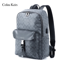 Colins Keiirs Double Shoulder Bag Mens Fashion School Bags Large Capacity Travel Backpack Men Work Computer Business Bag