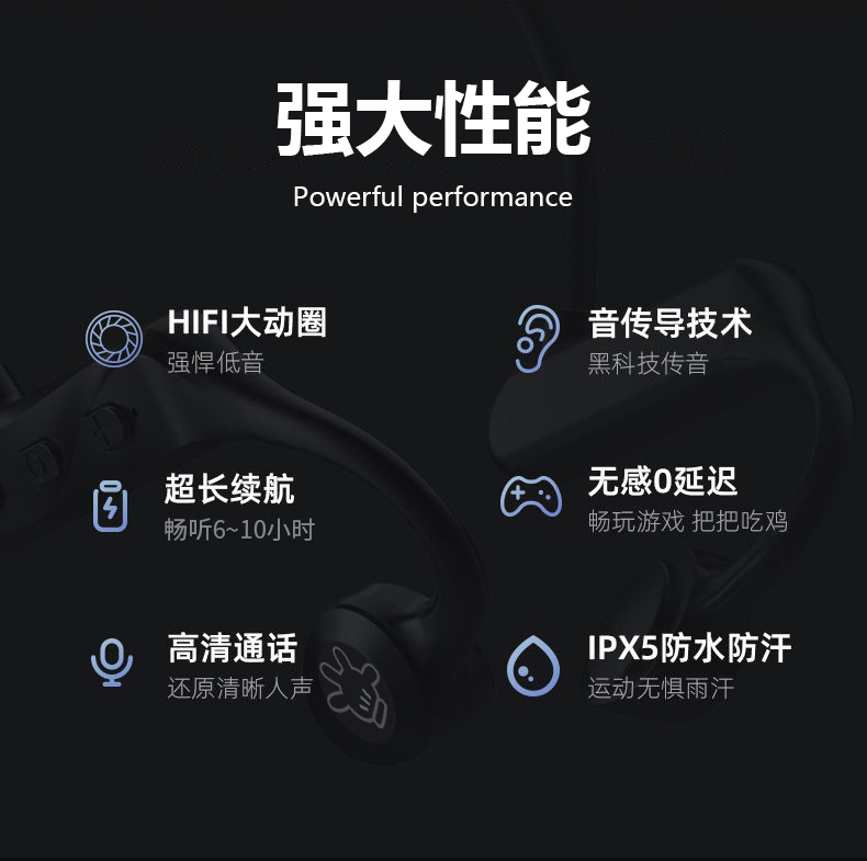 不入耳更安全，蓝牙5.0，智能降噪：Disney迪士尼 骨传导无线蓝牙挂脖运动耳机 39.9元包邮 值值值-买手聚集的地方