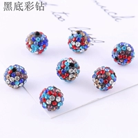 Цветные бриллианты на черном фоне 10 шт. Бриллиантовые шарики диаметром 10 мм.