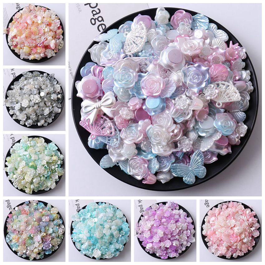Серия Pearl butterfly flower сочетает в себе кремовый клей diy материал корпуса мобильного телефона упаковка ювелирные изделия ручной работы аксессуары из смолы