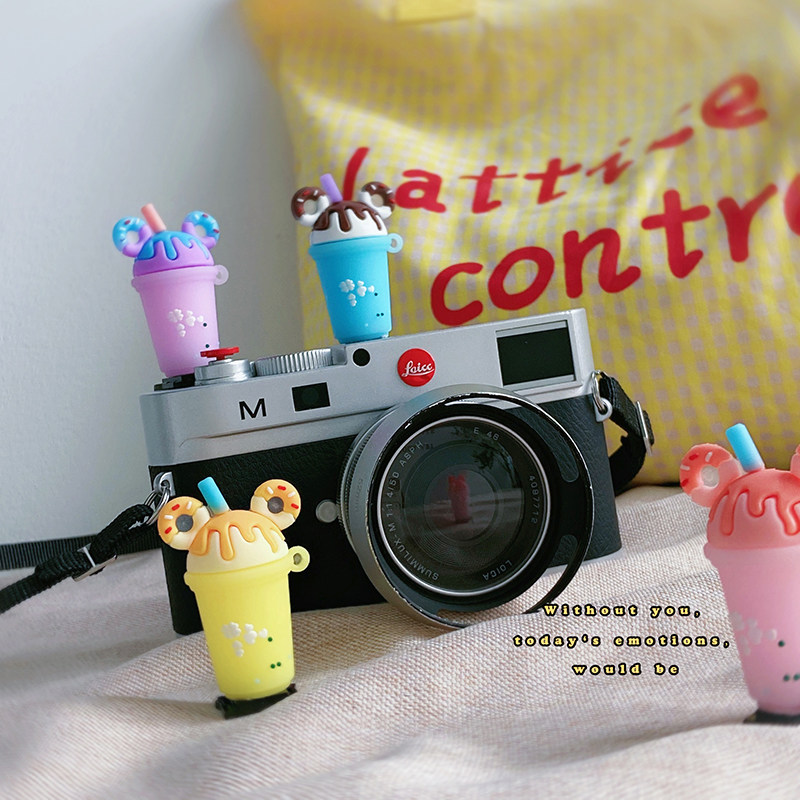 Camera Hot Boots Protection Cover Creativity Hot Boots Cover Milk Tea Cute Micro Single Eye Camera Single Eye Camera Photography Accessories Canon 5d4 Sony a6100 Fuji xt30 Nicom 80d Dust-Proof Accessories 6d2 