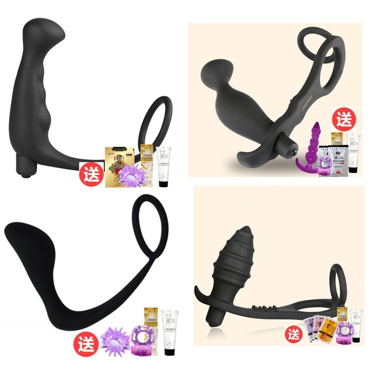 Silicone Anal Plug Vestibular Massager Male with shock anal plug lock fine ring Adult Spice Supplies