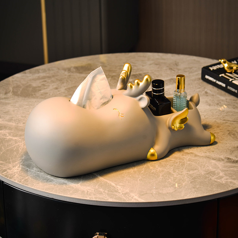 Cartoon Deer Tissue Box Pendulum with light and high-end living-room Creative Multi-functional Remote Control Containing Box Paper Cruntbox Home-Taobao