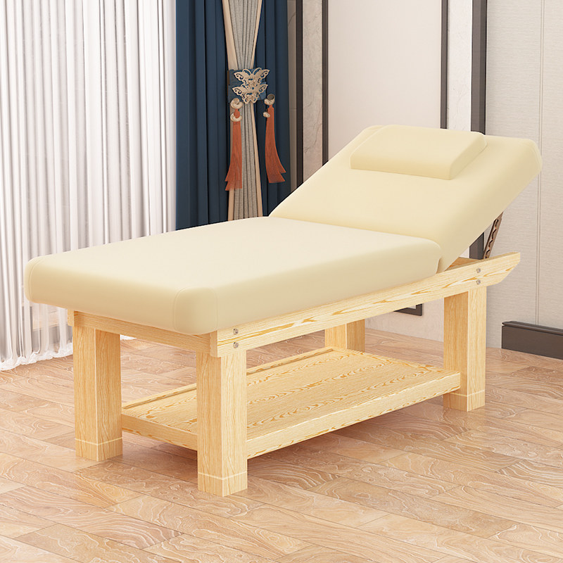 Solid wood beauty bed Beauty salon special Chinese medicine massage bed Tuina bed Wood embroidery ear bed with hole SPA bed