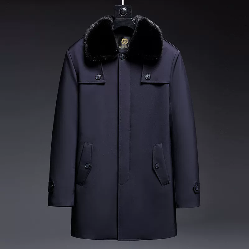 Длинное шерстяное trench-coat, mid-length, натуральная кожа